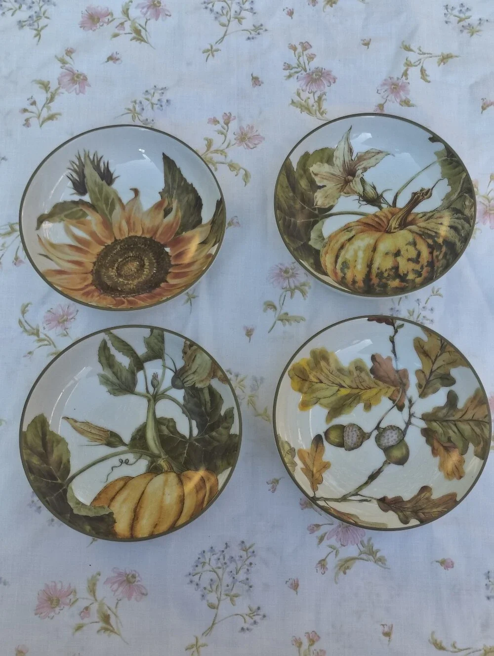 Set of 4 Williams-Sonoma Acorn Pumpkin Sunflower Dip Dishes